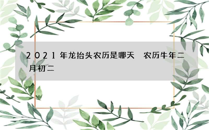 2021年龙抬头农历是哪天 农历牛年二月初二